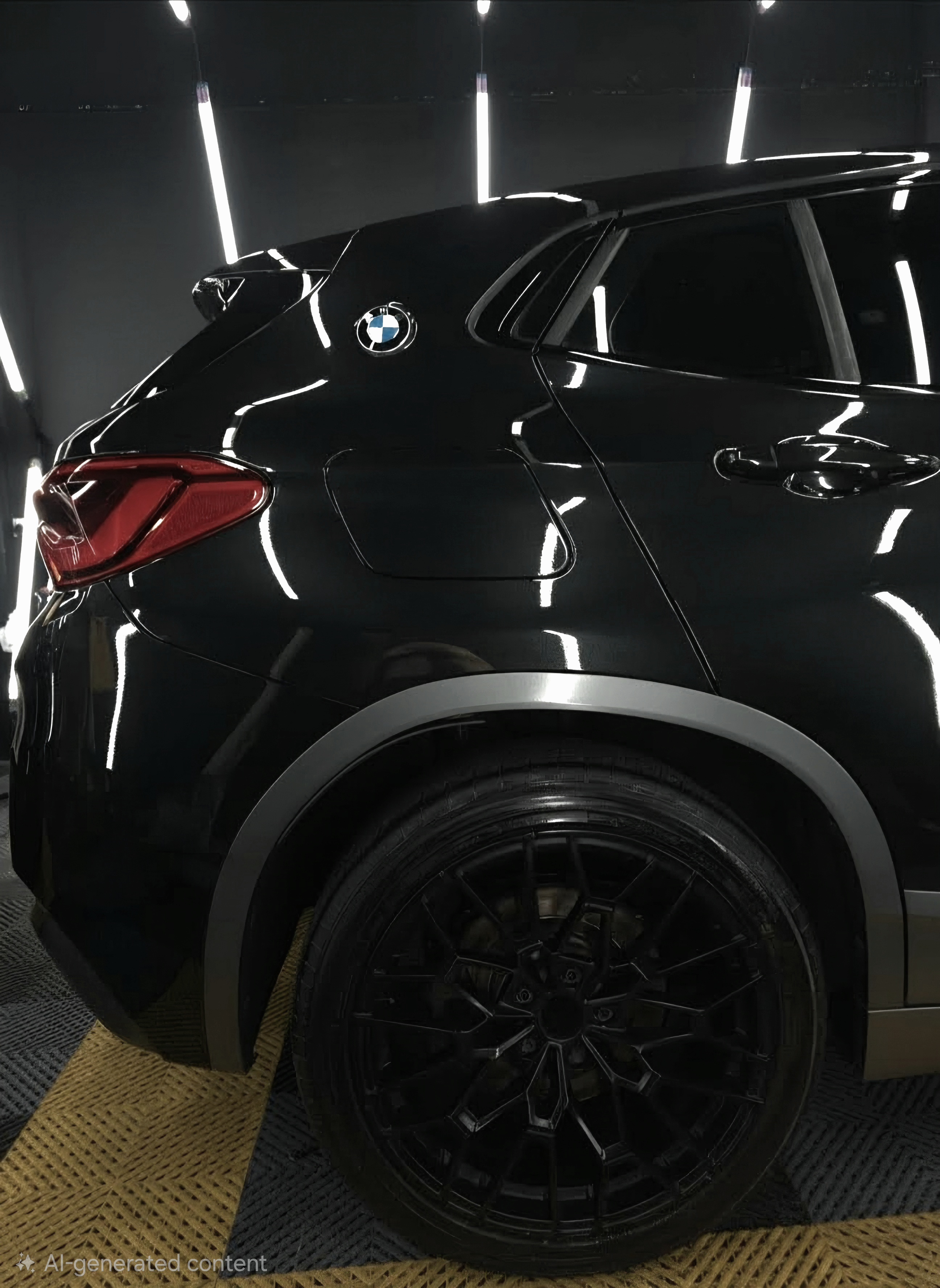 Black BMW in studio